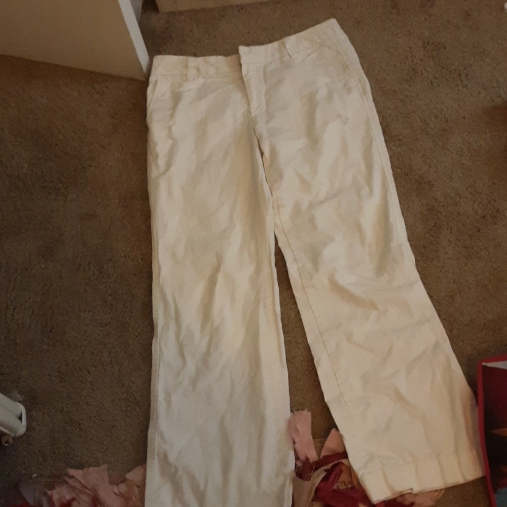 A pair of white jeans